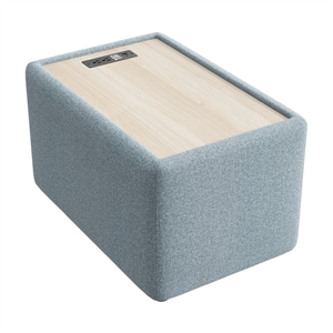 Assemble Modular Side Table with Charging Station in Mist Fabric