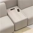 Assemble Modular Side Table with Charging Station in Oat Fabric