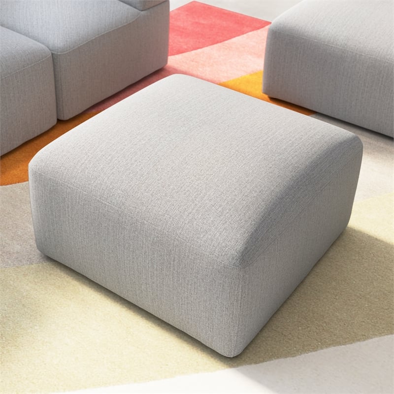 Assemble Modular Lounge Ottoman in Fog Fabric