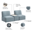 Assemble Modular 2 Seater Sectional with Charging Station in Mist Fabric
