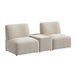 Assemble Modular 2 Seater Sectional with Charging Station in Oat Fabric