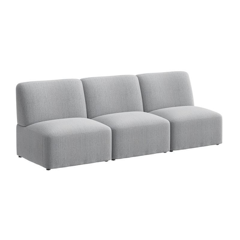 Assemble Modular 3 Seater Sectional Lounge Sofa in Fog Fabric
