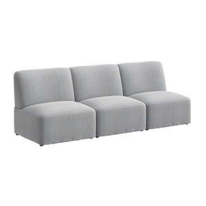 Assemble Modular 3 Seater Sectional Lounge Sofa in Fog Fabric