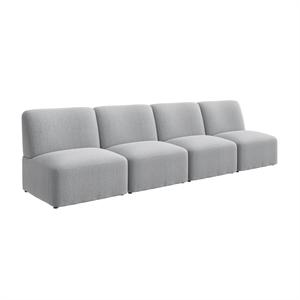 Assemble Modular 4 Seater Sectional Lounge Sofa in Fog Fabric