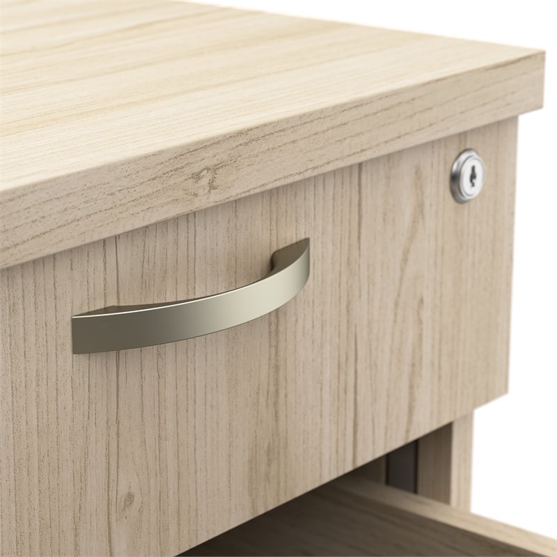 Easy Office 3 Drawer Rolling File Cabinet in Natural Elm - Engineered Wood