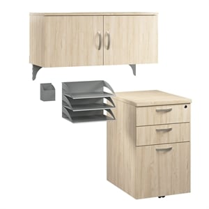 Office in an Hour Cubicle Storage Set in Natural Elm - Engineered Wood