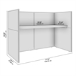 Easy Office Cubicle Desk with Low Panels in Natural Elm - Engineered Wood