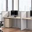 Easy Office Cubicle Desk with Drawers in Natural Elm - Engineered Wood