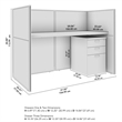 Easy Office Cubicle Desk with Drawers in Natural Elm - Engineered Wood