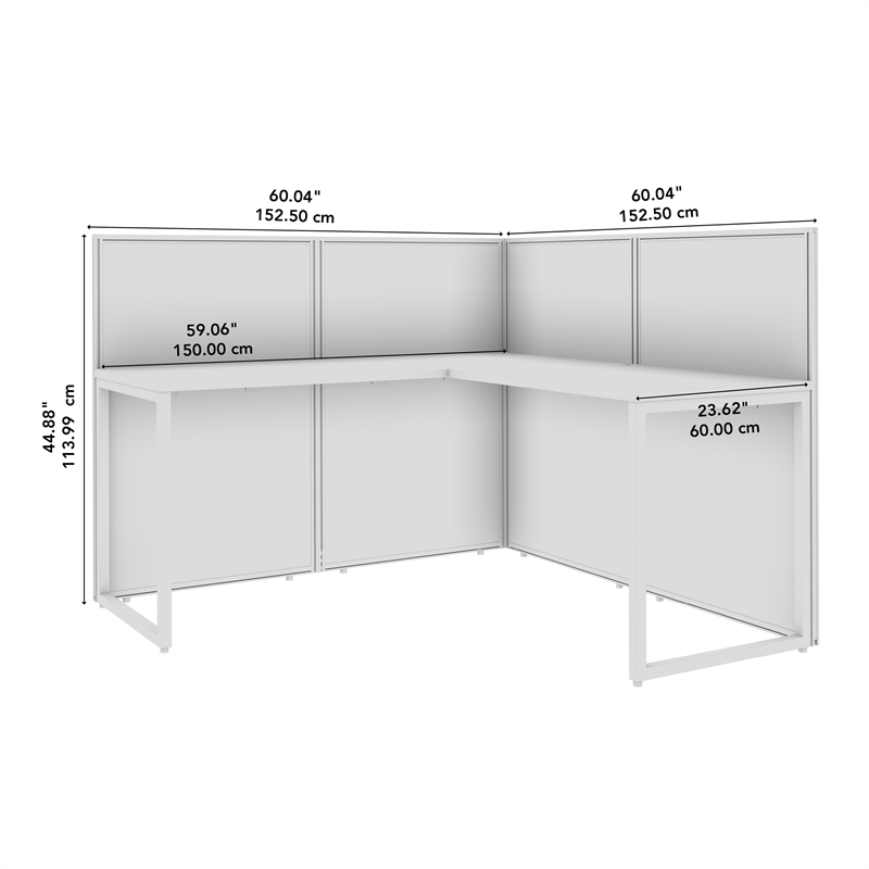 Easy Office L Shaped Cubicle Desk in Natural Elm - Engineered Wood