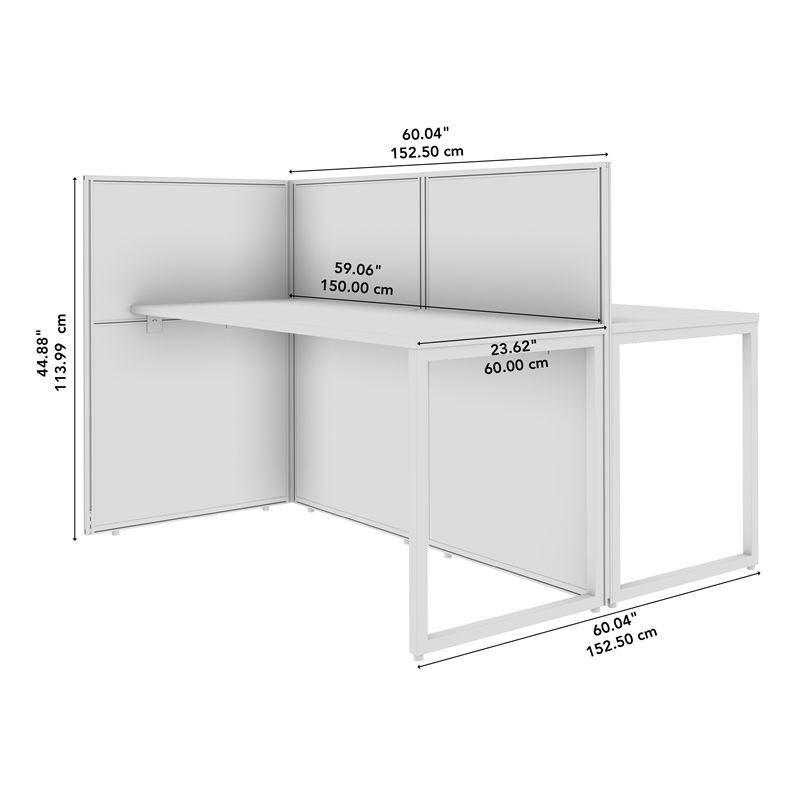 Easy Office 2 Person Cubicle Desk in Natural Elm - Engineered Wood