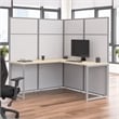Easy Office L Shaped Cubicle Desk in Natural Elm - Engineered Wood