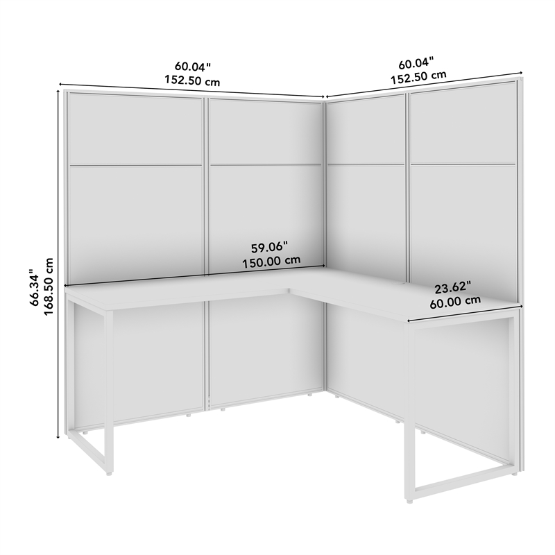 Easy Office L Shaped Cubicle Desk in Natural Elm - Engineered Wood