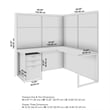 Easy Office L Shaped Cubicle Desk with Drawers in Natural Elm - Engineered Wood