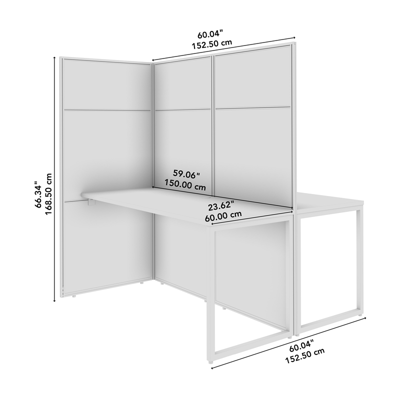 Easy Office 2 Person Cubicle Desk in Natural Elm - Engineered Wood