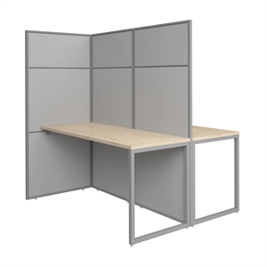 Easy Office 2 Person Cubicle Desk in Natural Elm - Engineered Wood