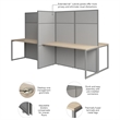 Easy Office 4 Person Cubicle Desk in Natural Elm - Engineered Wood