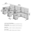 Office in an Hour 3 Person L Cubicle Desk Set in Natural Elm - Engineered Wood