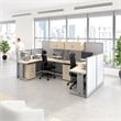 Office in an Hour 2 Person L Cubicle Desk Set in Natural Elm - Engineered Wood