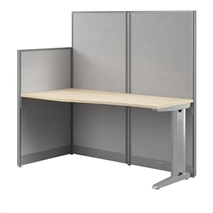 Office in an Hour 65-inch Straight Cubicle Desk in Natural Elm - Engineered Wood