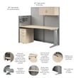 Office in an Hour Straight Cubicle Desk Set in Natural Elm - Engineered Wood