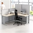 Office in an Hour 65-inch L Shaped Cubicle Desk in Natural Elm - Engineered Wood