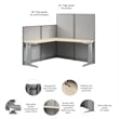 Office in an Hour 65-inch L Shaped Cubicle Desk in Natural Elm - Engineered Wood