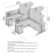 Office in an Hour 4 Person L Cubicle Desk Set in Natural Elm - Engineered Wood