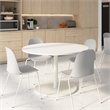 Gather Set of 2 Stackable Cafe Chairs in Light Gray Polypropylene