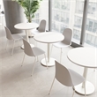 Gather Set of 2 Stackable Cafe Chairs in Light Gray Polypropylene