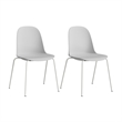 Gather Set of 2 Stackable Cafe Chairs in Light Gray Polypropylene
