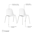 Gather Set of 2 Stackable Cafe Chairs in White Polypropylene