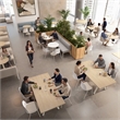 Gather Set of 2 Stackable Cafe Chairs in White Polypropylene