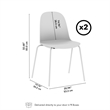 Gather Set of 2 Stackable Cafe Chairs in White Polypropylene
