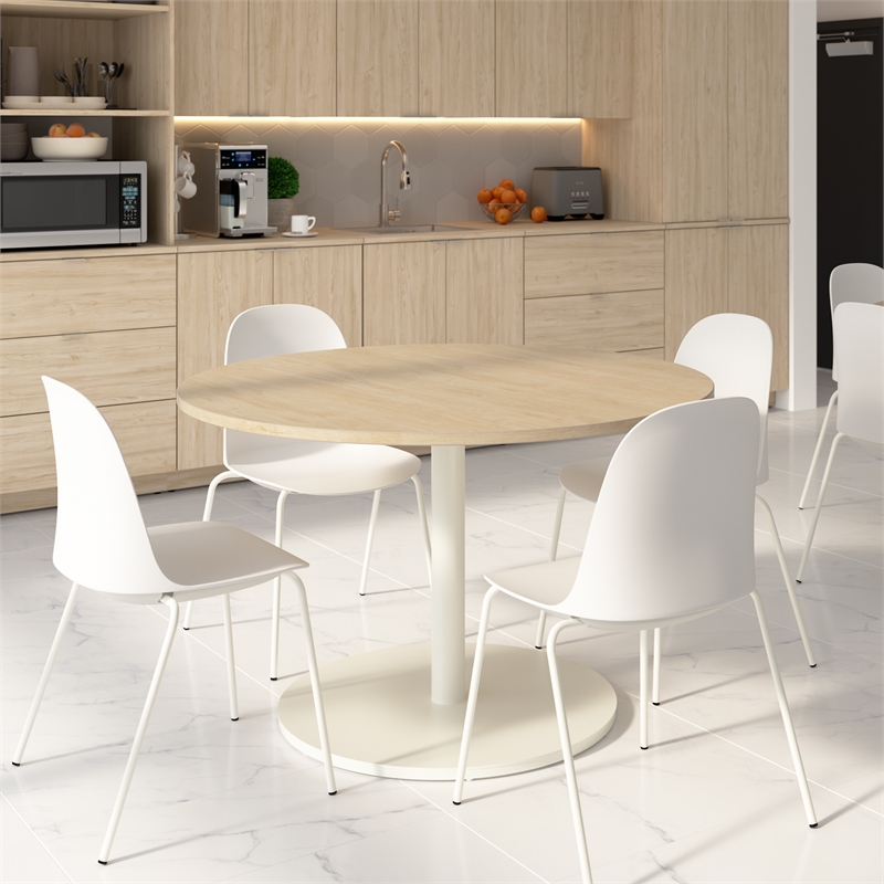 Gather Set of 2 Stackable Cafe Chairs in White Polypropylene