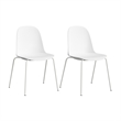 Gather Set of 2 Stackable Cafe Chairs in White Polypropylene