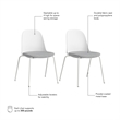 Gather Set of 2 Stackable Cafe Chairs w/ Upholstered Seats in White/Fog Fabric