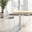 Gather Set of 2 Stackable Cafe Chairs w/ Upholstered Seats in White/Mist Fabric