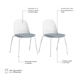 Gather Set of 2 Stackable Cafe Chairs w/ Upholstered Seats in White/Mist Fabric