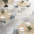 Gather Set of 2 Stackable Cafe Chairs w/ Upholstered Seats in White/Mist Fabric
