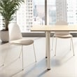Gather Set of 2 Stackable Cafe Chairs w/ Upholstered Seats in White/Oat Fabric