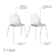 Gather Set of 2 Stackable Cafe Chairs w/ Upholstered Seats in White/Oat Fabric