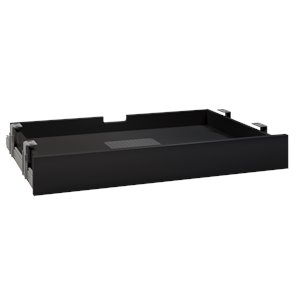 multi-purpose drawer with drop front in black - engineered wood
