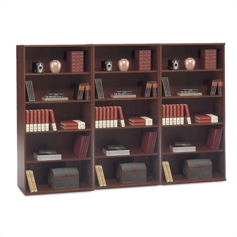 Bush Business Furniture Series C 5 Shelf Wall Bookcase in Hansen Cherry