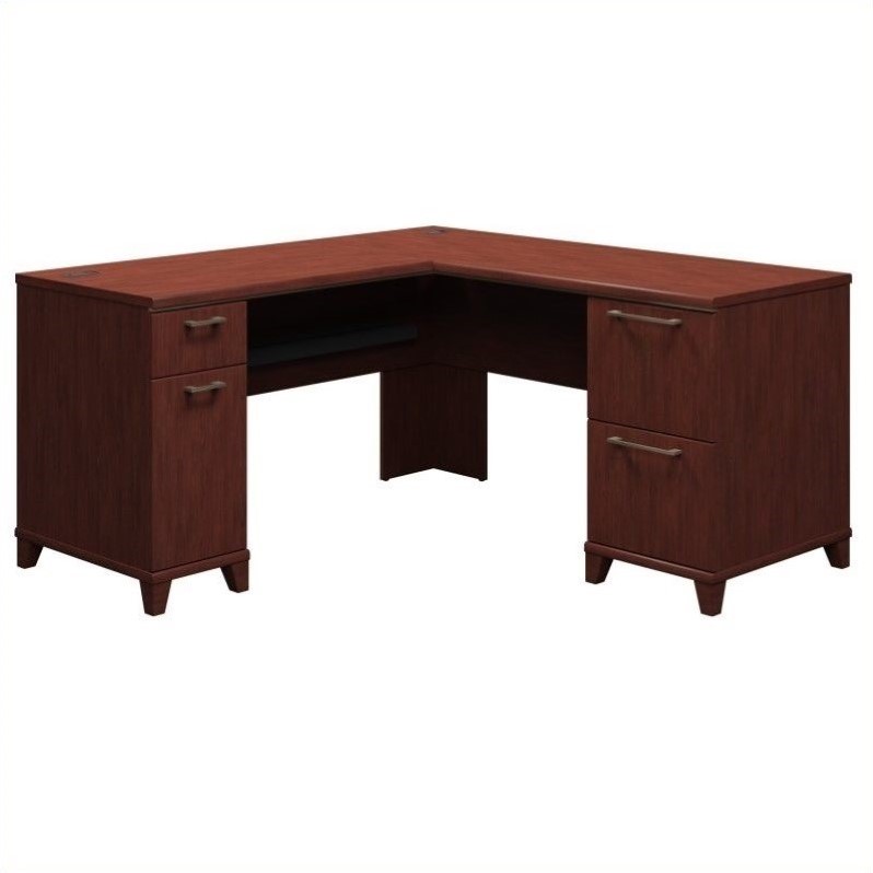 Enterprise 60W L Shaped Desk with Drawers in Harvest Cherry - Engineered Wood