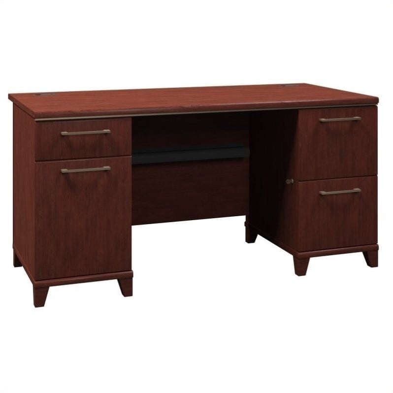 Enterprise 60W Office Desk with Drawers in Harvest Cherry - Engineered Wood