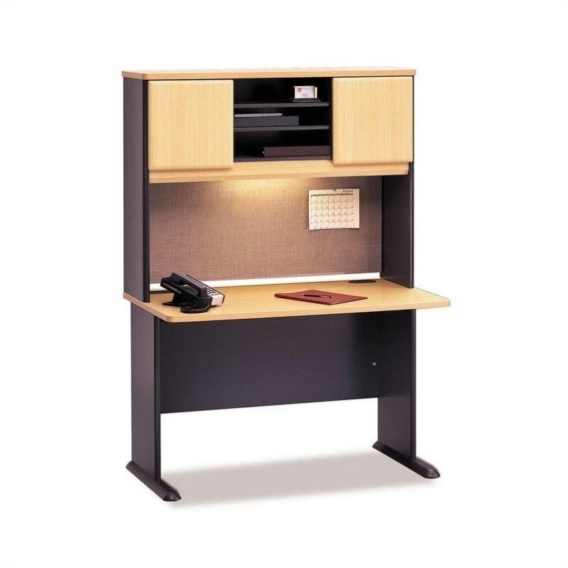 Bush Business Series A 48 Computer Desk With Hutch In Beech