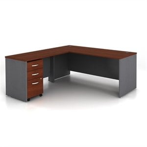 Bush Business Furniture Series C 3-Piece L-Shape Computer Desk in Hansen Cherry