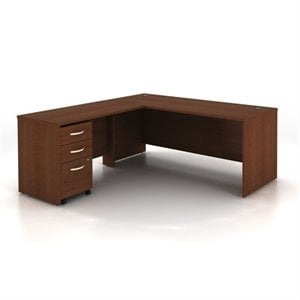 Bush Business Furniture Series C 3-Piece L-Shape Computer Desk in Mahogany