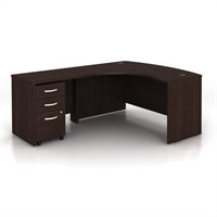 bush series c manager's desk in mocha cherry finish